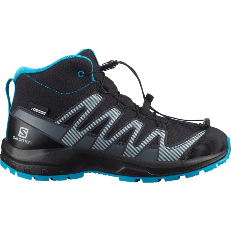 Black Salomon Xa Pro V8 Mid CSWP Kids\' Hiking Shoes | IE WO8395